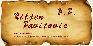 Miljen Pavitović vizit kartica